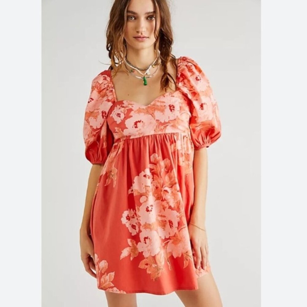 Free People Peony Babydoll Dress Pink Floral Size Medium